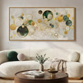 Extra Large Framed Green Abstract Wall Art, Modern Horizontal Canvas for Living Room