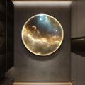 Troartos LED Galaxy Space Wall Art for Living Room, Large Modern Lighted Planet Artwork for Walls