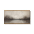 Large Framed Rustic Nature Wall Art for Living Room, Horizontal Neutral Landscape Canvas