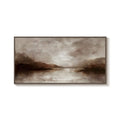 Large Framed Rustic Landscape Wall Art for Living Room, Brown Canvas Print