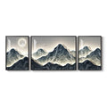 Large Framed Modern Blue Mountain Canvas Wall Art for Living Room, 3 Piece