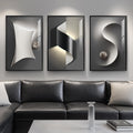 Framed Abstract Modern Black and White Wall Art for Living Room Set of 3