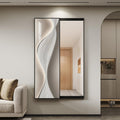 Framed Sliding Wall Mounted Full Length Mirror Modern Minimalist Full Body Mirror