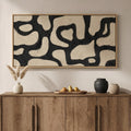 Large Framed Modern Abstract Horizontal Wall Art for Living Room
