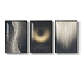 Large black and gold modern luxury abstract art painting