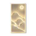 Large Framed LED Modern Luxury Mountain Landscape Vertical Wall Art for Living Room