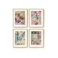 Framed 4 Piece Matisse Colorful Abstract Retro Landscape Canvas Wall Art for Bathroom