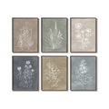 Framed Neutral Boho Botanical Modern Farmhouse Vintage Floral Wall Art for Living Room Set of 6