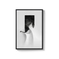 Framed Modern Minimalist Black and White Abstract Wall Art for Living Room