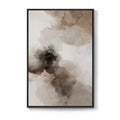 Extra Large Vertical Framed Brown Beige Modern Abstract Minimalist Wall Art for Living Room