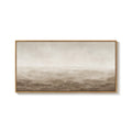 Large Framed Rustic Landscape Neutral Beige Brown Abstract Minimalist Wall Art for Living Room