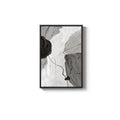 Large Framed Black and White Gray Modern Minimalist Abstract Wall Art for Living Room