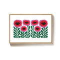 Large Framed Botanical Pink Boho Floral Wall Art Abstract Flower Painting for Dining Room