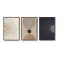 Large Framed Boho Neutral Modern Minimalist Abstract Wall Art for Living Room Set of 3