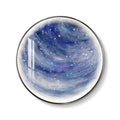 Large Framed LED Blue Round Space Modern Galaxy Wall Art for Living Room