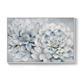 Framed Modern Blue and White Natural Floral Wall Art for Bedroom