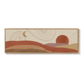 Large Framed Long Narrow Horizontal Mid Century Modern Boho Abstract Wall Art for Living Room