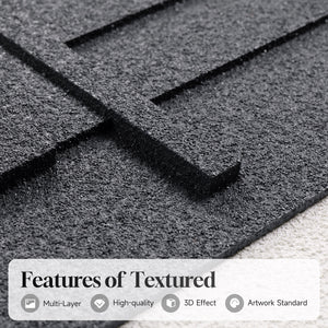 3D Textured Framed Black and White Abstract Wall Art