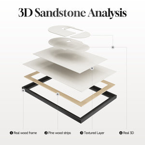 3D Textured Framed Black and White Abstract Wall Art