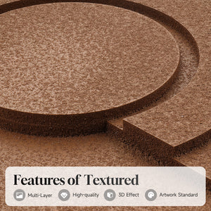 Large Framed 3D Textured Geometric Wall Art, 3 Piece Set for Living Room