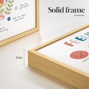 Framed Colorful Motivational Inspirational Wall Art for Therapy Office Set of 6