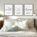 Framed 3 Piece Wall Art Bedroom, Sweet Dreams Signs Pictures Wall Decor Above Bed