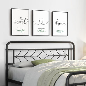 Framed 3 Piece Wall Art Bedroom, Sweet Dreams Signs Pictures Wall Decor Above Bed