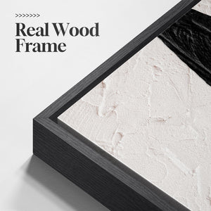 Framed Black and White Contemporary Abstract Modern Minimalist Canvas Wall Art for Living Room Set of 3