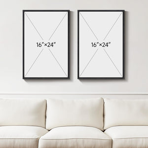 Framed Modern Black Beige Abstract Canvas Wall Art Decor Set of 2