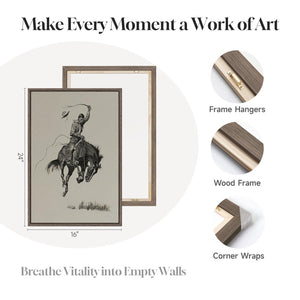 Framed Large Western Cowboy Canvas Wall Art for Living Room Set of 2