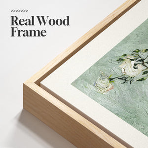 Framed Van Gogh Sage Green Vintage Botanical Canvas Wall Art Set of 3