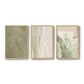 Framed Abstract Sage Green 3 Piece Wall Art for Living Room