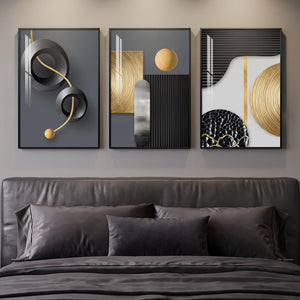 Large Framed Modern Elegant Wall Art Luxuery Wall Prints for Living Room Set of 3