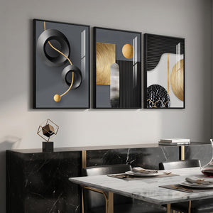 Large Framed Modern Elegant Wall Art Luxuery Wall Prints for Living Room Set of 3