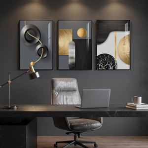 Large Framed Modern Elegant Wall Art Luxuery Wall Prints for Living Room Set of 3