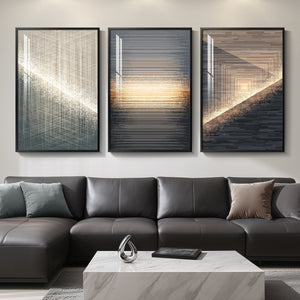Large Framed Black and Gold Modern Luxury Abstract Wall Art