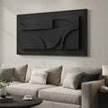 Large Framed 3D Textured Geometric Abstract Wall Art for Living Room