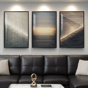 Large Framed Black and Gold Modern Luxury Abstract Wall Art