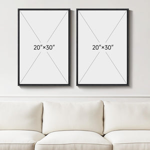Large Framed Neutral Black Beige Abstract Wall Art Decor Set of 2
