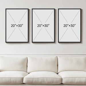 Large Framed Modern Neutral Abstract Black and Beige Wall Art Set of 3