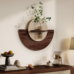3D Textured Round Wall Art Decor With Vase, Modern Minimalist Sandstone Painting Artwork for Walls