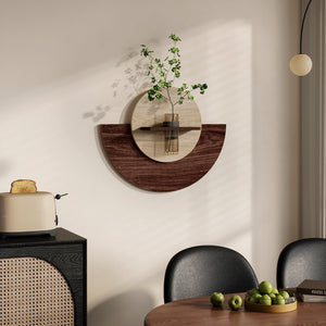 3D Textured Round Wall Art Decor With Vase, Modern Minimalist Sandstone Painting Artwork for Walls