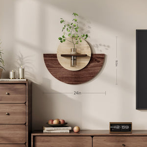 3D Textured Round Wall Art Decor With Vase, Modern Minimalist Sandstone Painting Artwork for Walls