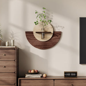 3D Textured Round Wall Art Decor With Vase, Modern Minimalist Sandstone Painting Artwork for Walls