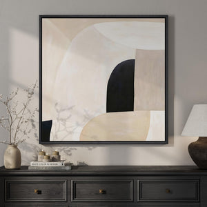 Framed Square Neutral Modern Minimalist Geometric Abstract Wall Art for Living Room
