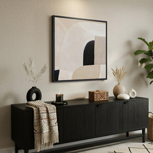 Framed Square Neutral Modern Minimalist Geometric Abstract Wall Art for Living Room