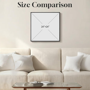 Framed Square Neutral Modern Minimalist Geometric Abstract Wall Art for Living Room