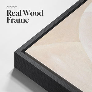 Framed Square Neutral Modern Minimalist Geometric Abstract Wall Art for Living Room