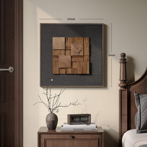 Framed 3D Textured Wood Wall Art for Living Room, Modern Minimalist for Hallway, Dining room, Office