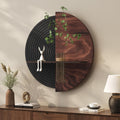3D Textured Abstract Modern Black and Brown Round Wall Art Decor